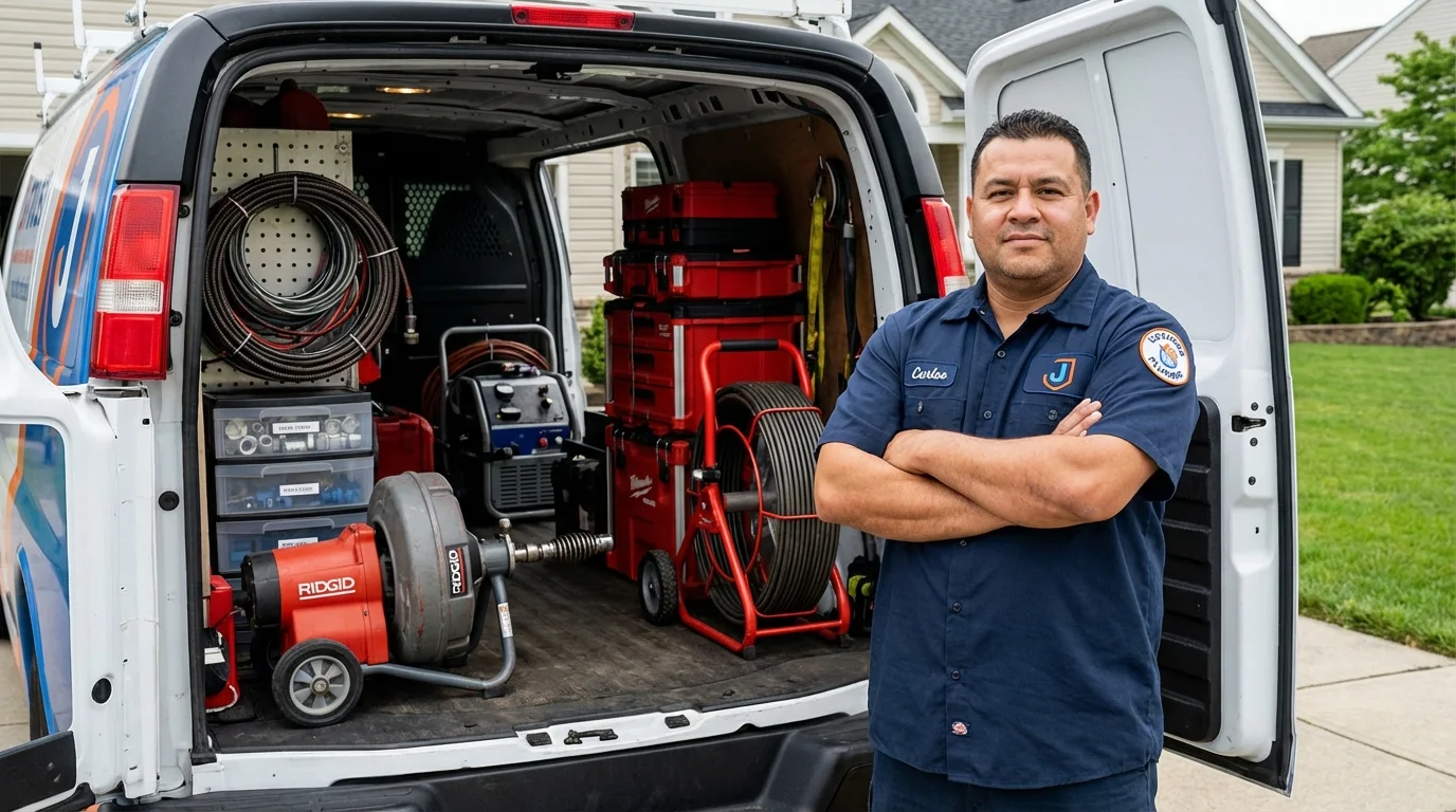 Professional drain cleaning equipment and Johns Plumbing LLC plumber in Stanardsville